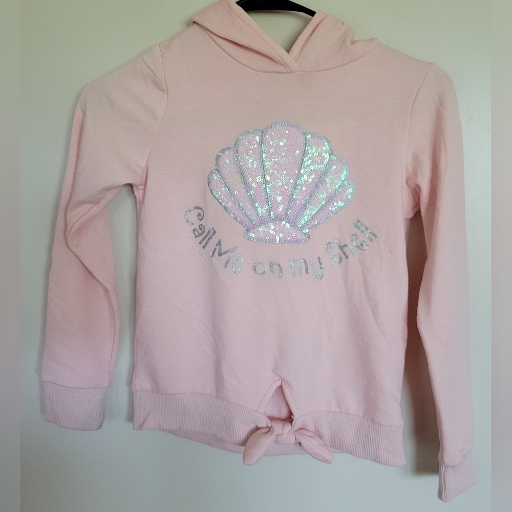 Btween Girl Pink "Call Me on my Shell" Knot Tie Hoodie Size 7